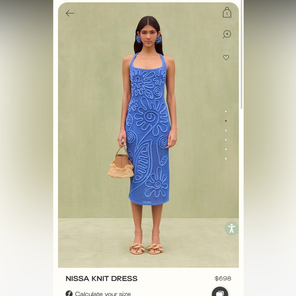 Cult Gaia Nissa Blue Knit Dress